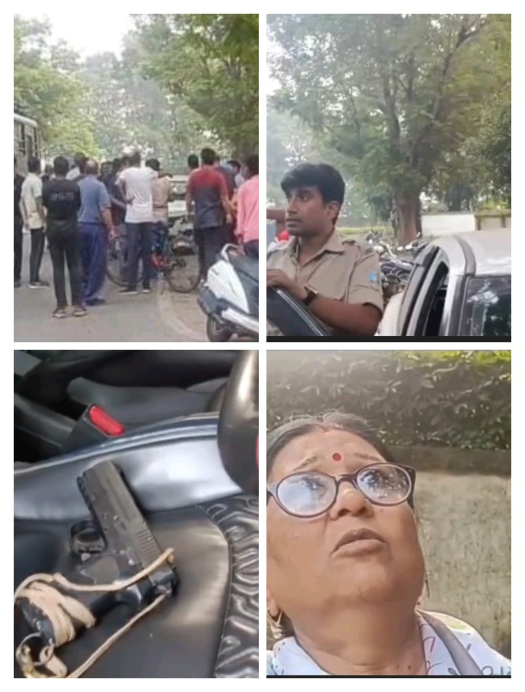 महिला घायल गाड़ियां क्षतिग्रस्त