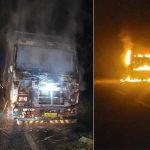  गिट्टी लोड हाइवा में लगी भीषण