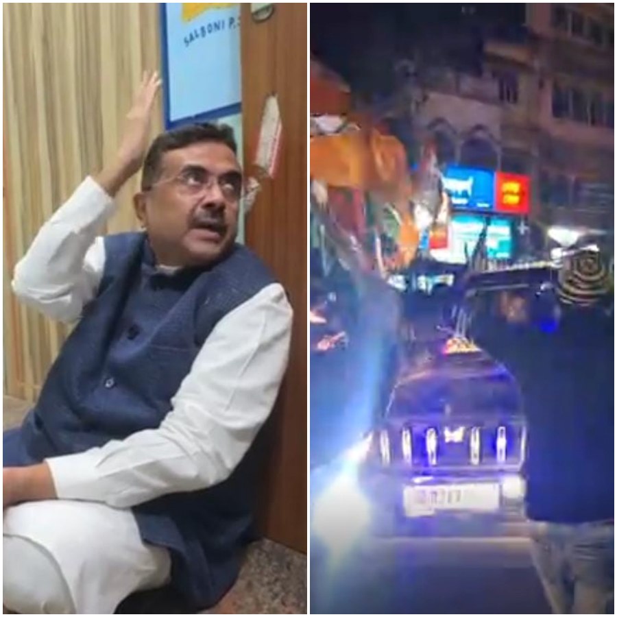 पश्चिम बंगाल के चंद्रकोणा में शुभेंदु अधिकारी के काफिले पर हमला 01