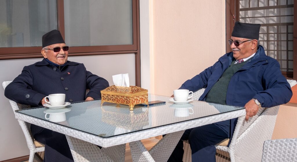 PM_of_Nepal(KP Sharma Oli) with Puspakam Dahal (Prachanda)