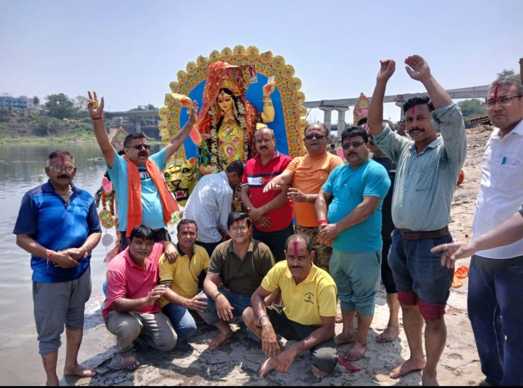मां बाघेश्वरी की प्रतिमा विसर्जित