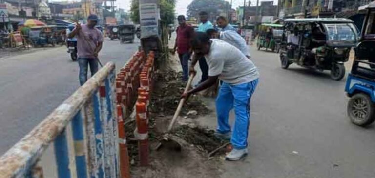 गंगारामपुर में ट्रैफिक प्रभारी का अनोखा रूप 01