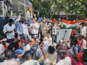 एबीवीपी कार्यकर्ताओं पर लाठीचार्ज